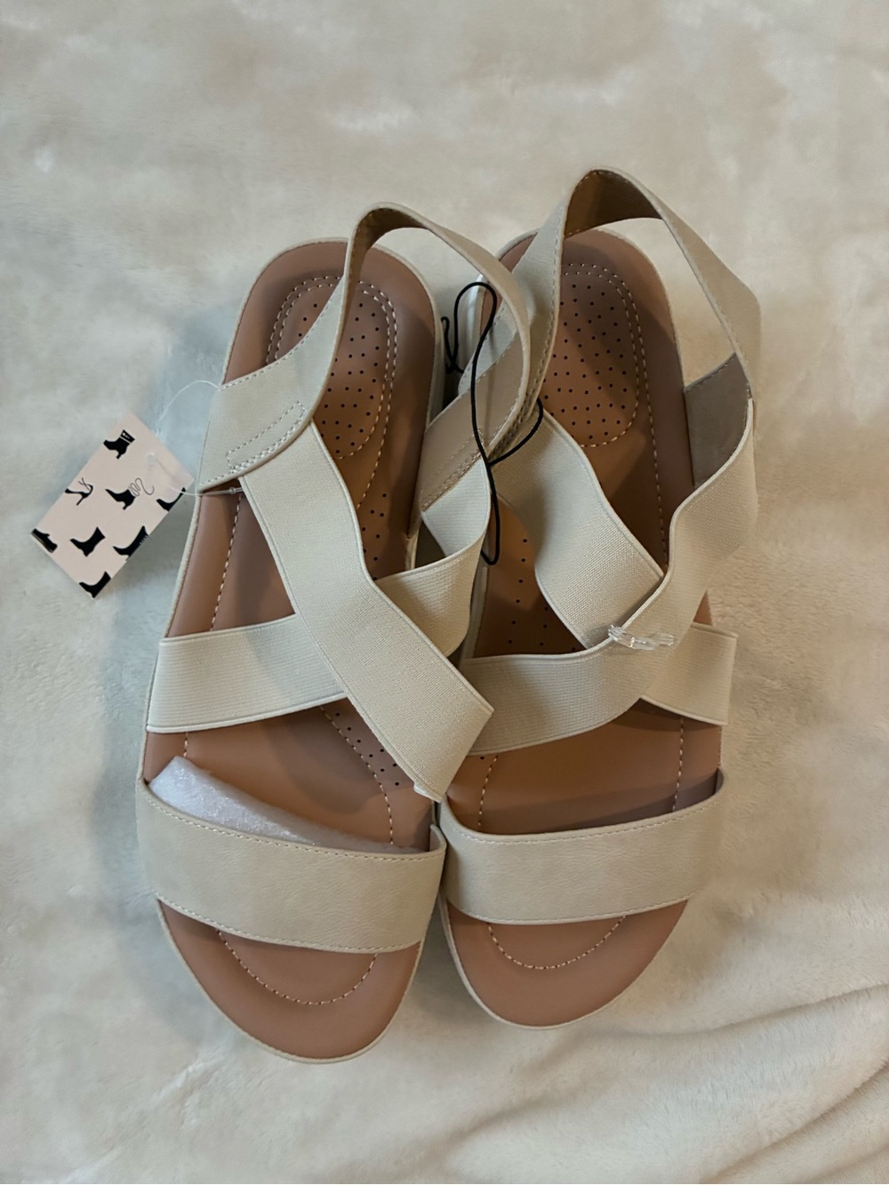 mysoft Women's  Walking Sandals Air Cushion Slingback Elastic Band size 10